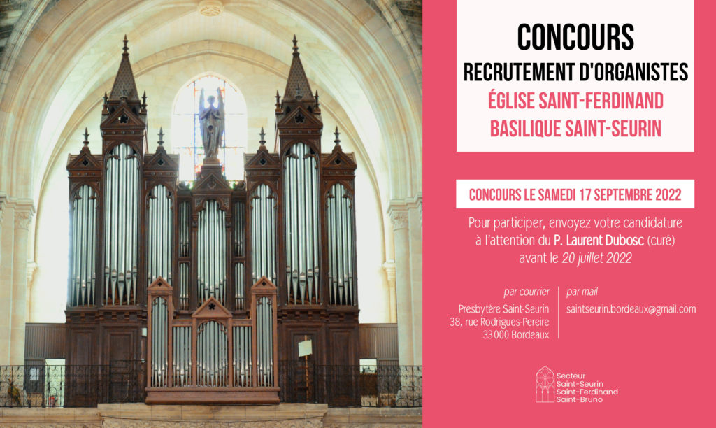 Samedi 17 septembre : Concours recrutement organistes